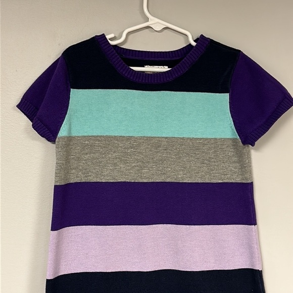 Cute Girls 1989 place short sleeve multi-striped  sweater dress, LG (10/12) - Picture 4 of 8